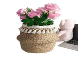 Natural Woven Straw Basket Foldable Woven Storage Basket Plant Straw Basket V1294-YM0717-10183710