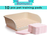 X-Large Rabbit Litter Box with 10PCS Bonus Pads, Drawer, Corner Toilet Box 17.3" x 13" and Bigger V1258-DP02-C-908
