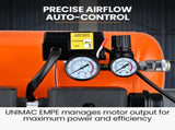 UNIMAC 16L Twin Tank Air Compressor, 116PSI Portable Silent Oil-Free Electric, for Airtools Tyre V219-TOLACMUM1C6FA