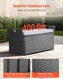 Outdoor Storage Bench, 2-Person PE Rattan Storage Bench, 151L Deck Box with Cushion & Side Handle, V952-TTHWCWZDTT402V9MA001V0