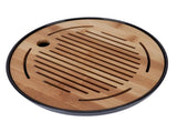 Bamboo Round Tea Tray Teapot Mat Serving Tray Drainage Water Storage Tea Set Home Supplies10in V1294-YM0721-3118210073412