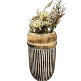 Handcrafted Natural Distressed Wooden Vase 30cm V637-33818VSE