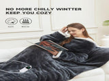 Wearable Heated Blanket Blanket With Sleeves Heated Throw Temperature - Gray - Size 127-177cm V1102-114-28959-GRY-127-177CM
