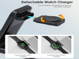 CHOETECH T608-F-BK 15W 4-in-1 Wireless Charger Stand for iWatch and Samsung Watch V28-ELECHOT608FBK