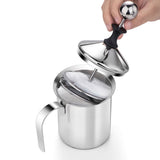 Stainless Steel Manual Milk Frother, Hand Pump Coffee Frother with Filter Screen for Cappuccino, V1370-AZ4-12385