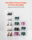 VEVOR Shoe Storage Boxes, 12 Pack Clear Stackable Shoe Boxes Storage Organizers with Magnetic Door, V952-KDDQTMCXXHQKSN20V001V0