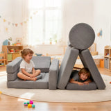 17Pcs Modular Kids Play Sofa Toddler Couch High Density Foam Play Block with Washable Cover Creative V985-KIDSSOFA