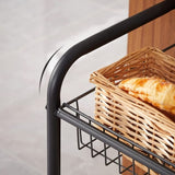 SONGMICS 3-Tier Metal Rolling Cart on Wheels with Removable Shelves Black V227-8498402105990