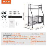 Sports Equipment Garage Organizer, Rolling Ball Storage Cart on Wheels, Basketball Rack with Baskets V952-QLSNJHSS4G2GUA6PTV0