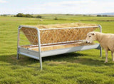Livestock Hay Feeder, 2 in 1 Grain & Hay Feeder, 300L Capacity, 147 cm Long Goat Pasture Feeding V952-SCWSQEHYLSWS4S2F8001V0