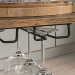 Industrial Vintage Style Wood Metal 3 Tiers Kitchen Serving Trolley with Wine Rack V178-88889