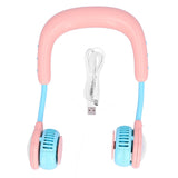 Children Hanging Neck Fan Mini Portable Electric Fan USB Charging for Home Outdoor SportsPink V1294-YM0901-3113210088912