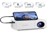 White M3S 1080P Mini Projector AU Plug Includes Manual V1221-WHITE-M3S-1080P-MINI-PROJECTOR-AU-PLUG-INCLUDES-MANUAL