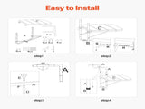 Balcony Hanging Table, 595 x 400 mm Folding Balcony Railing Table, Outdoor Balcony Bar Table for V952-FXGZSM25INCHDZVCRV0
