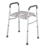 White Heavy Duty Bedside Commode, Raised Toilet Seat, Shower Chair, Adjustable Height 75.5-88cm LSB-68995