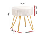 Artiss Ottoman Storage Foot Stool Vanity Velvet Round White FS-B-ST03-VEL-WH