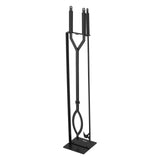 Fireplace Tool Set, 3 PCS Fire Tool Set and Holder with Stand, Tongs, Fire Place Poker, Wrought Iron V952-BLGJTJ3JTCXGS1KU6001V0