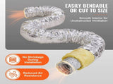 Dryer Vent Hose, 127MM Insulated Flexible Duct 7.62M Long with 2 Duct Clamps, Heavy-Duty Three Layer V952-NTJYGD25FT5G9RW3EV0