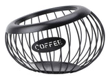 Coffee Pod Storage Basket Black with Letters Large Capacity Iron Rust Proof Stylish Modern Beveled V1294-YM0901-3118240157411
