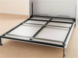 Double Wall Bed in White Gloss Space Saving Murphy Bed Kit with Black Door Handle V63-953711