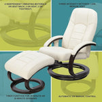 PU Leather Deluxe Massage Chair Recliner Ottoman Lounge Remote V63-771965