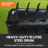 PlantCraft Tow Behind Lawn Roller Spike Aerator 36" Wide, Universal Hitch for Ride on Mower, Garden V219-GDTAERPCS36A