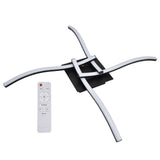 LED Ceiling Light Wavy Shape 3 Color Dimming Wrought Iron Ceiling Fixture with Remote Control Black V1294-YM0715-3119210249411