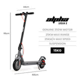 ALPHA Urban 8 Electric Scooter, Suspension, 25km Range, 8.5-Inch Wheels, Brushless Motor, Motorised V219-TRNESCALA4GA
