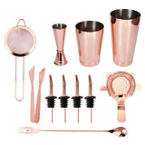 11Pcs/Set Multifunction Stainless Steel Cocktail Shaker Tools Set Bar Bartender SuppliesRose Gold V1294-YM0901-3118200165811
