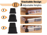 Adjustable Bed Risers, Furniture Risers, Elevation ins Table Riser, Risers for Bed Frame, Bed V1370-AZ4-05065