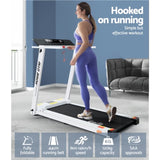 Everfit Treadmill Electric Home Gym Fitness Exercise Fully Foldable 450mm White TMILL-CHI-450-M610-WH