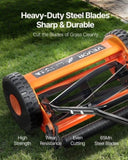 VEVOR 40cm Push Reel Lawn Mower 5-Blade Adjustable Height Grass Catcher 2-Wheel V952-SDTSGZGCJ16I1M9M1001V0