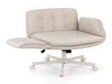 Artiss Criss Cross Chair with Wheels & Adjustable Armrests, Ergonomic Cross Legged Office Desk Chair OCHAIR-L-2018-BG