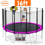 Kahuna Blizzard 16 ft Trampoline with Basketball Pink TRA-BLZ-16-PK-BB