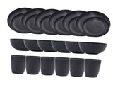 Wheat Straw Tableware Set Plate Dishes Water Cup Bowl Black V1294-YM0901-3118240128411