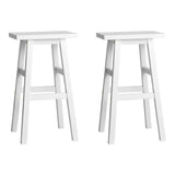 Artiss Bar Stools Kitchen Counter Stools Wooden Chairs White x2 BA-G-7031-WHX2