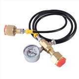 CO2 Refilling Station Charging Adapter to Small Welding Tanks,W/ 1.5 Meters Soft Hose 250Bar Gauge V1192-AZ-W-22947