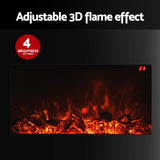 Devanti Electric Fireplace Fire Heater 2000W Black EFL-D-03B-2000-BK