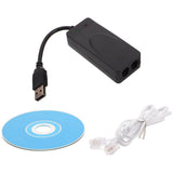 Compact Black USB Modem Adapter with Dual USB Ports for Home Faxing and Fast Internet Connectivity V1366-AZ2-W-17448