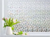 Window Privacy Film Frosted GlassClings Stained Glass Rainbow Bathroom Film Diamond 3D Static V1369-AZ3-W-06457
