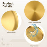 10PCS Golden Stainless Steel Plates, 10" Large Round Shallow Plates, Elegant Brushed Stainless Steel V1369-AZ3-W-08739