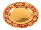 Red Round Metal Serving Tray European Style for Home Decor, Multi-Functional Fruit and Plate V1369-AZ3-W-13394