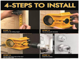 Door Lock Installation Kit with Drilling Template Hole Saw Drill Bit and Hex Wrench for Wooden and V1341-ZY-FDTQPA2Z-ORANGE