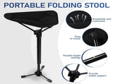 Portable Folding Stool 3 Gear Adjustable Height Triangle Seat with 330lbs Capacity - Heavy-Duty V1107-CS-QFLCCE37