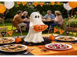 14 Inch Resin Halloween Ghost Figurine with Pumpkin Candy Bowl , Weatherproof Ghost Statue for V1366-AZ2-W-12143