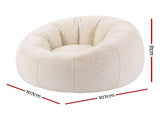 Artiss Bean Bag Chair Cover Soft Faux Fur Beanbag Cover Large Round Stuffed Animal BD-COVER-ROUND-BE
