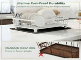 CARLA HOME 2 tier Dish Drying Rack with Drainboard & Utensil Holder for Kitchen LSB-36539