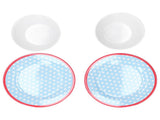 4Pcs/Set Salad Fruit Plate Dish Bowl Set Dinnerware Tableware for Home Restaurant Supplies V1294-YM0721-3118210043511