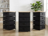 CARLA HOME 4 Drawer Fabric Storage Dresser - Steel Frame - Black - Storage Rack - Rustic V178-36406