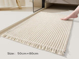 Tassel Woven Bath Mat, Beige, 5080cm V1221-XM-YSDD-002